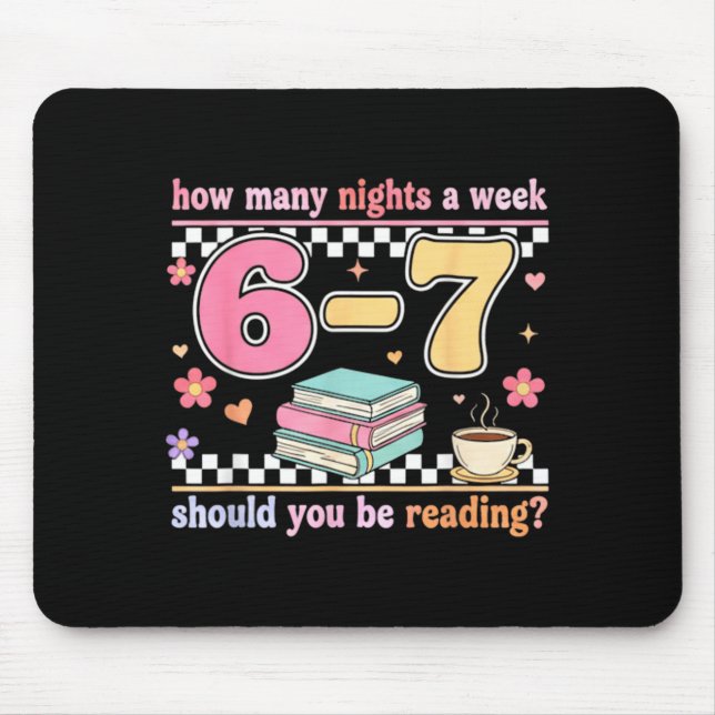Lustige Sechs Sieben 6 7 Meme Lehrer Design Lesen  Mousepad (Vorne)