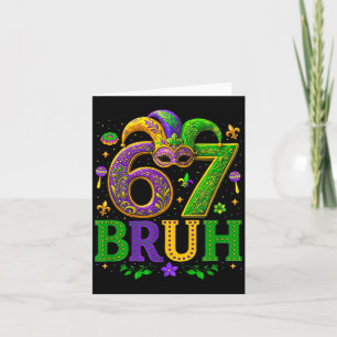 Lustige sechs sieben bruh 6 7 Mardi Gras Jungen Mä Karte