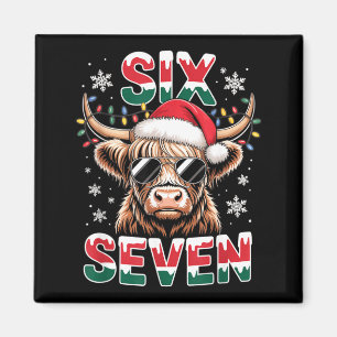 Lustige Sechs Sieben Highland-Kuh Weihnachten 67 C Magnet