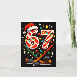 Lustige Sechs Sieben Weihnachten Eishockey Karte