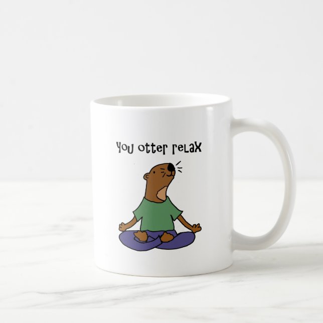 Lustige Seeotter-Yoga-Grafik Kaffeetasse (Rechts)