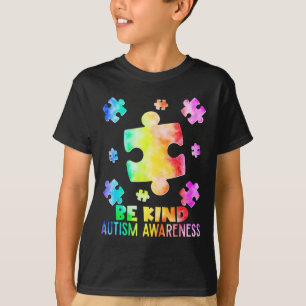 Lustige Sei Nett Puzzle-Teile Tie Dye Autismus-Bew T-Shirt