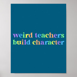 Lustige seltsame Lehrer bilden Charakter Lehrer Poster