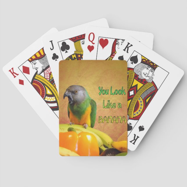 Lustige Senegal-Papageien-Banane Spielkarten (Rückseite)