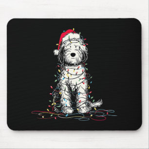 Lustige Sheepadoodle-Weihnachtsgrafiken Hundelicht Mousepad
