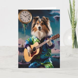 Lustige Sheltie Rockstar Karte