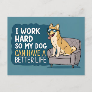 Lustige Shiba-Inu-Hund-Zitat-Couch-Illustration Postkarte