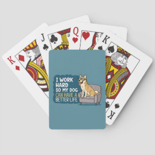 Lustige Shiba-Inu-Hund-Zitat-Couch-Illustration Spielkarten
