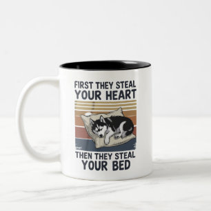 Lustige Sibirische Husky Haustierliebhaber Hundebe Zweifarbige Tasse