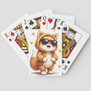Lustige Sibirische Kawaii-Katze Spielkarten
