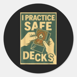 Lustige sichere Decks Sammelkartenspiel Wortwitz H Runder Aufkleber