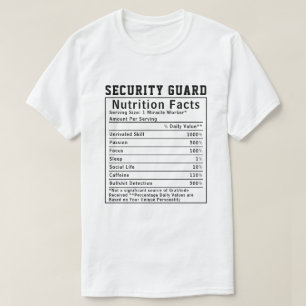 Lustige Sicherheitsdienst-Ernährungsfakten-Schutz T-Shirt