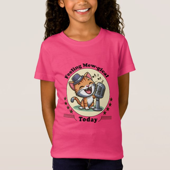 lustige singende Katze T-Shirt (Vorderseite)