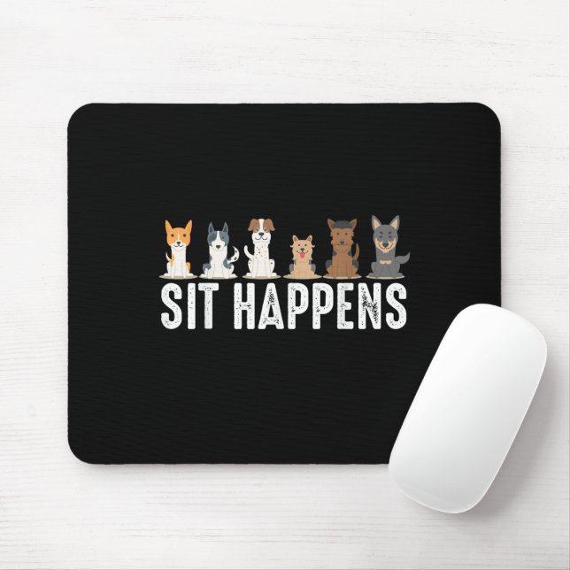 Lustige Situationen passieren Coole sitzende Hunde Mousepad (Mit Mouse)