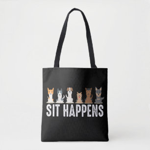 Lustige Situationen passieren Coole sitzende Hunde Tasche