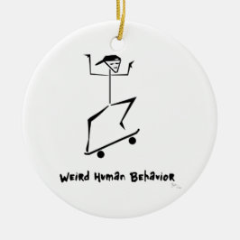 Lustige Skate-Brett-Weihnachtsverzierung Keramikornament