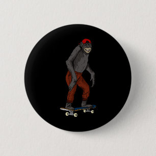 Lustige Skateboard-Affen-Geschenkidee 4 Skate And Button