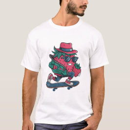 Lustige Skateboarderbeere coole Erdbeere T-Shirt