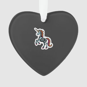 Lustige Skelett-Einhorn-Liebhaber gruselige Hallow Ornament