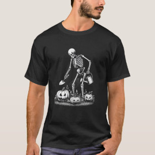 Lustige Skelett-Gartenarbeiter Halloween Männer T-Shirt
