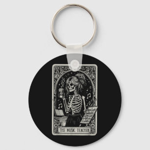 Lustige Skelett-Musiklehrer-Tarotkarte Halloween Schlüsselanhänger