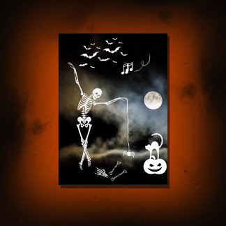 lustige Skeletthalloween-Party Einladung