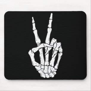 Lustige Skeletthände Friedenszeichen Liebe Hallowe Mousepad
