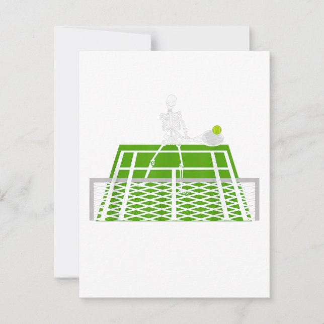 lustige Skelettkugel beim Tennisspielen Einladung (Vorderseite)