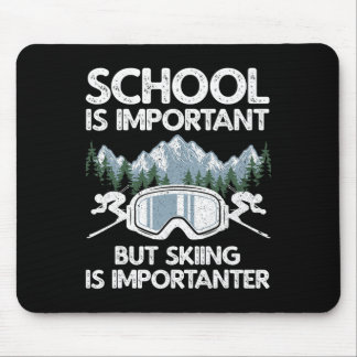 Lustige Skifahrerkunst für Jungen Mädchen Kinder S Mousepad