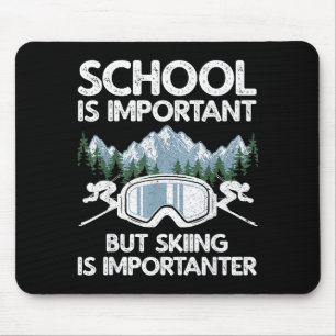 Lustige Skifahrerkunst für Jungen Mädchen Kinder S Mousepad