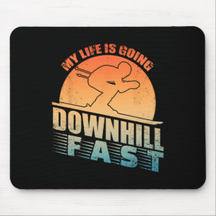 Lustige Skifahrerkunst für Männer Frauen Abfahrt S Mousepad