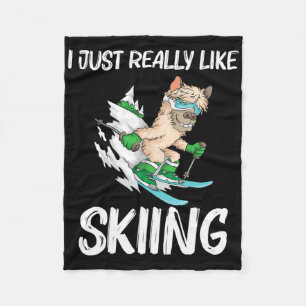Lustige Skifahrerkunst für Männer Frauen Skifahren Fleecedecke