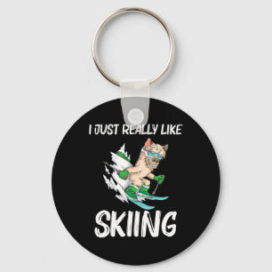 Lustige Skikunst für Männer Frauen Skifahren Frees Schlüsselanhänger