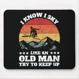 Lustige Skikunst für Opa Männer Skilanglauf Skifah Mousepad