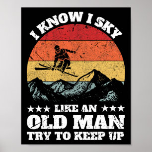 Lustige Skikunst für Opa Männer Skilanglauf Skifah Poster