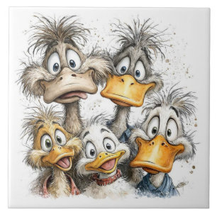 Lustige skurrile Enten Fliese