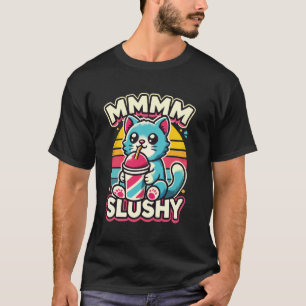 Lustige Slushy-Katze Niedliche Katze trinkt Slushy T-Shirt