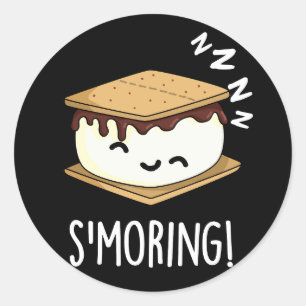 Lustige Smore-Witze Dark BG Runder Aufkleber