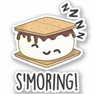 Lustige S'more-Wortspiele Aufkleber