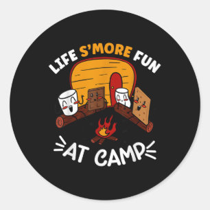 Lustige Smores Camping Lagerfeuer Marshmallow Lebe Runder Aufkleber