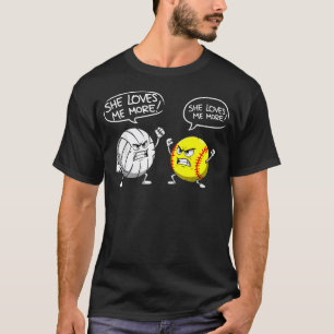 Lustige Softball- und Volleyball-Spielerin-Bälle T-Shirt