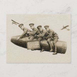 Lustige Soldaten aus den 1920er Jahren Postkarte