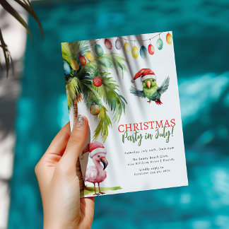 Lustige Sommer-Weihnachtsfeier im Juli Einladung