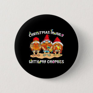 Lustige Sommerurlaub-Gnome - Gnome für Weihnachten Button