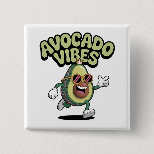 Lustige Sonnenbrille Avocado Button (Vorderseite)