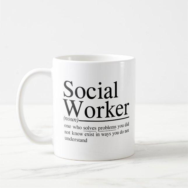 lustige Sozialarbeiter-Zitate Kaffeetasse (Links)