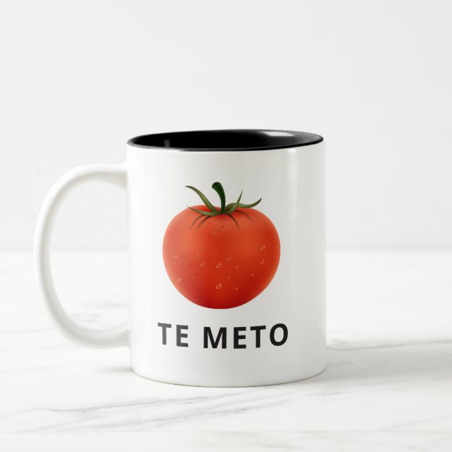 Lustige Spanglish Kaffee-Tasse, Tomate Zweifarbige Tasse (Links)