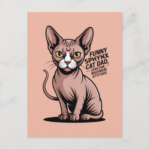 Lustige Sphynx-Katz-Vater-Vektor-Kunst Postkarte