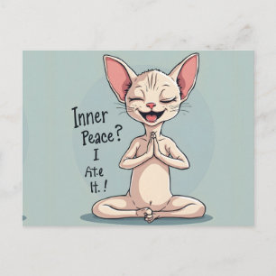 Lustige Sphynx-Katze Innere Frieden Kunst Postkarte