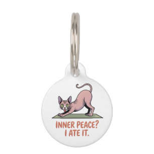 Lustige Sphynx-Katze-Yoga-Cartoon-Kunst Haustiermarke